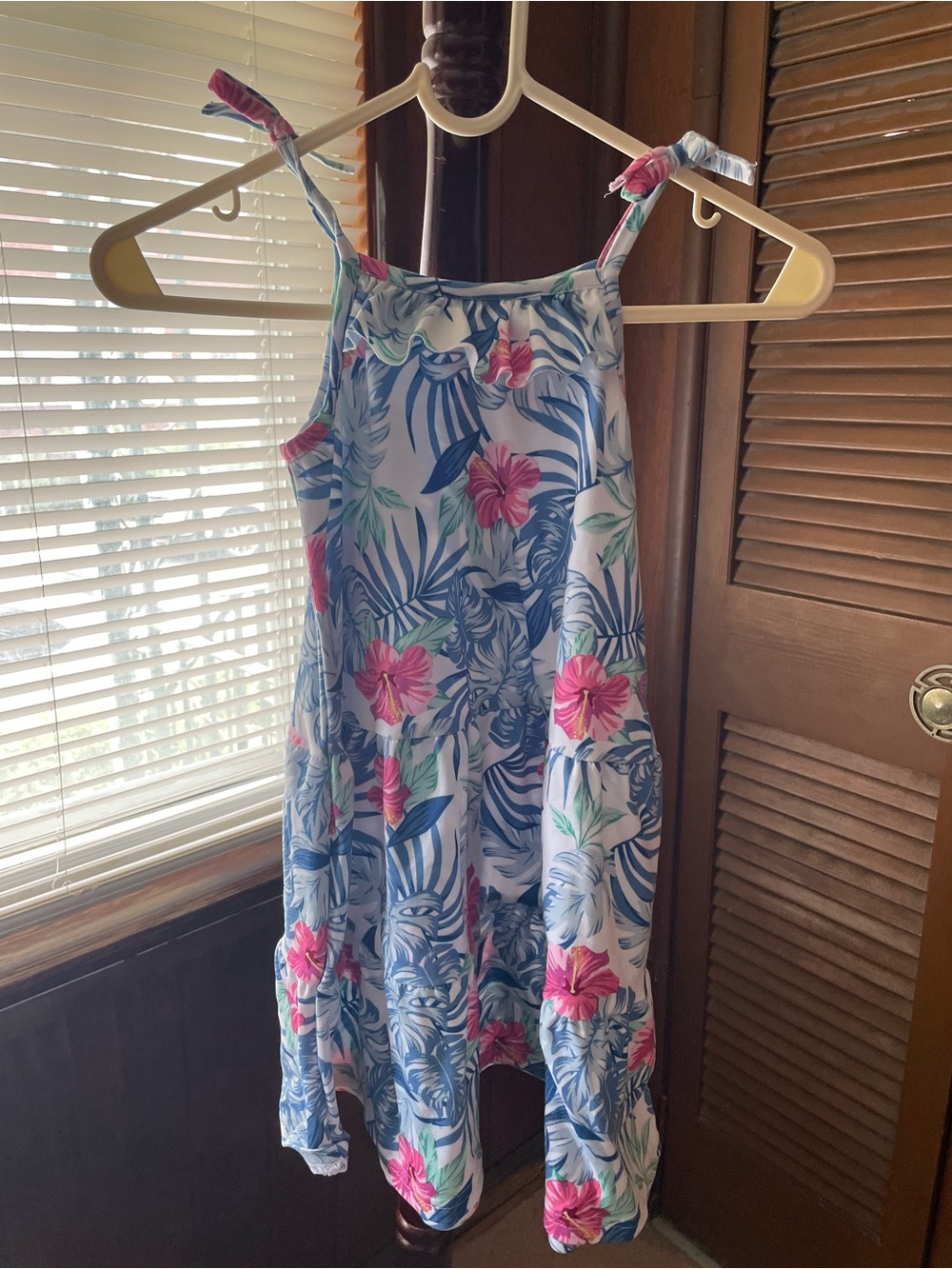 Two set Tommy Bahama Girls Tropical Floral Sundress - Pink & Blue( size: 5)